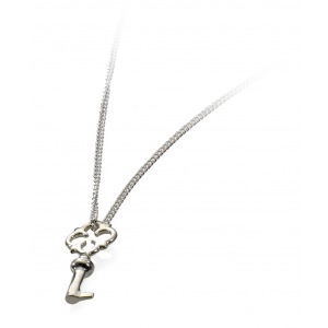 Gl&uuml;ckschl&uuml;ssel Collier Wei&szlig;gold